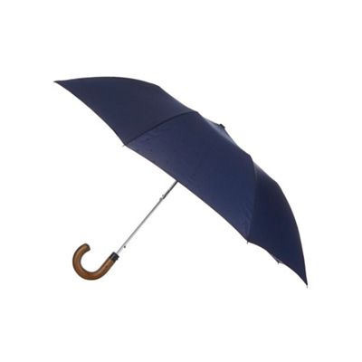 Designer navy pinspot crook umbrella